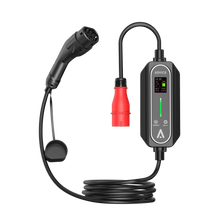 Adjustable three-phase electric vehicle portable charger up to 16 amps with charging power up to 11KW