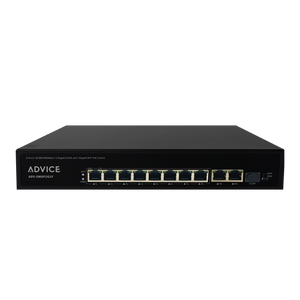 ADV-SW8P2G1F 8 Ports Gigabit PoE Switch with 2 Gigabit RJ45 and 1 SFP