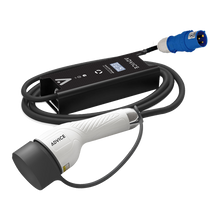 Adjustable single-phase electric vehicle charger up to 32A + charger wall mount