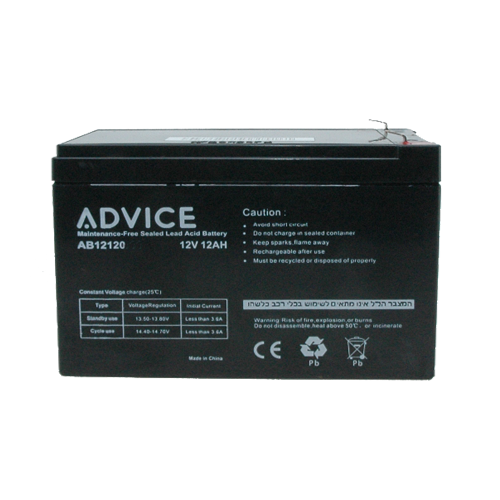 מצבר לאל פסק 12V 12AH - ADVICE.CO.IL