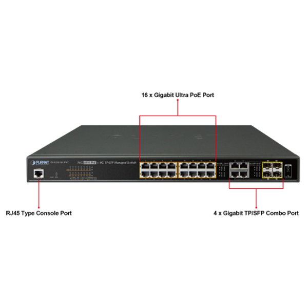 60W Ultra POE Switch GS-4210-16UP4C - ADVICE.CO.IL